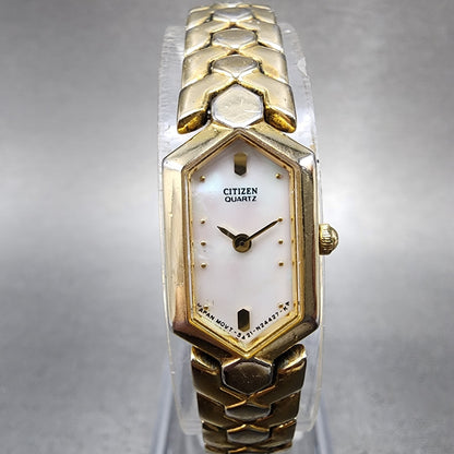 Citizen Watch Women 13mm MOP Dial Gold Tone Hexagon 5421S41185 New Battery0