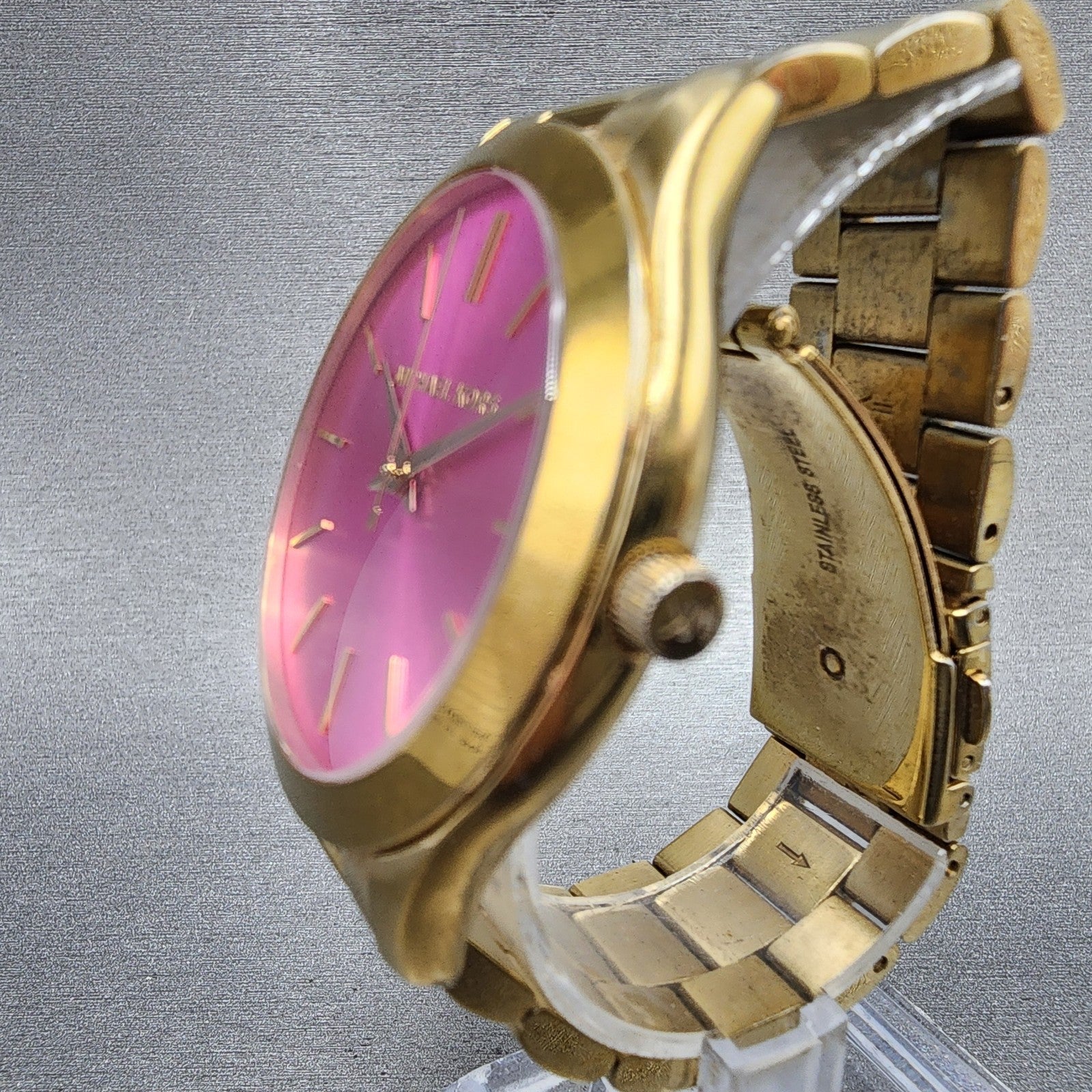 Michael Kors Watch Women 42mm Pink Dial Rose Gold Tone Round MK3264 New Battery2