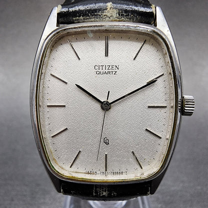 Citizen CQ Watch Men 29mm Silver Dial Silver Tone 4-795482 New Battery