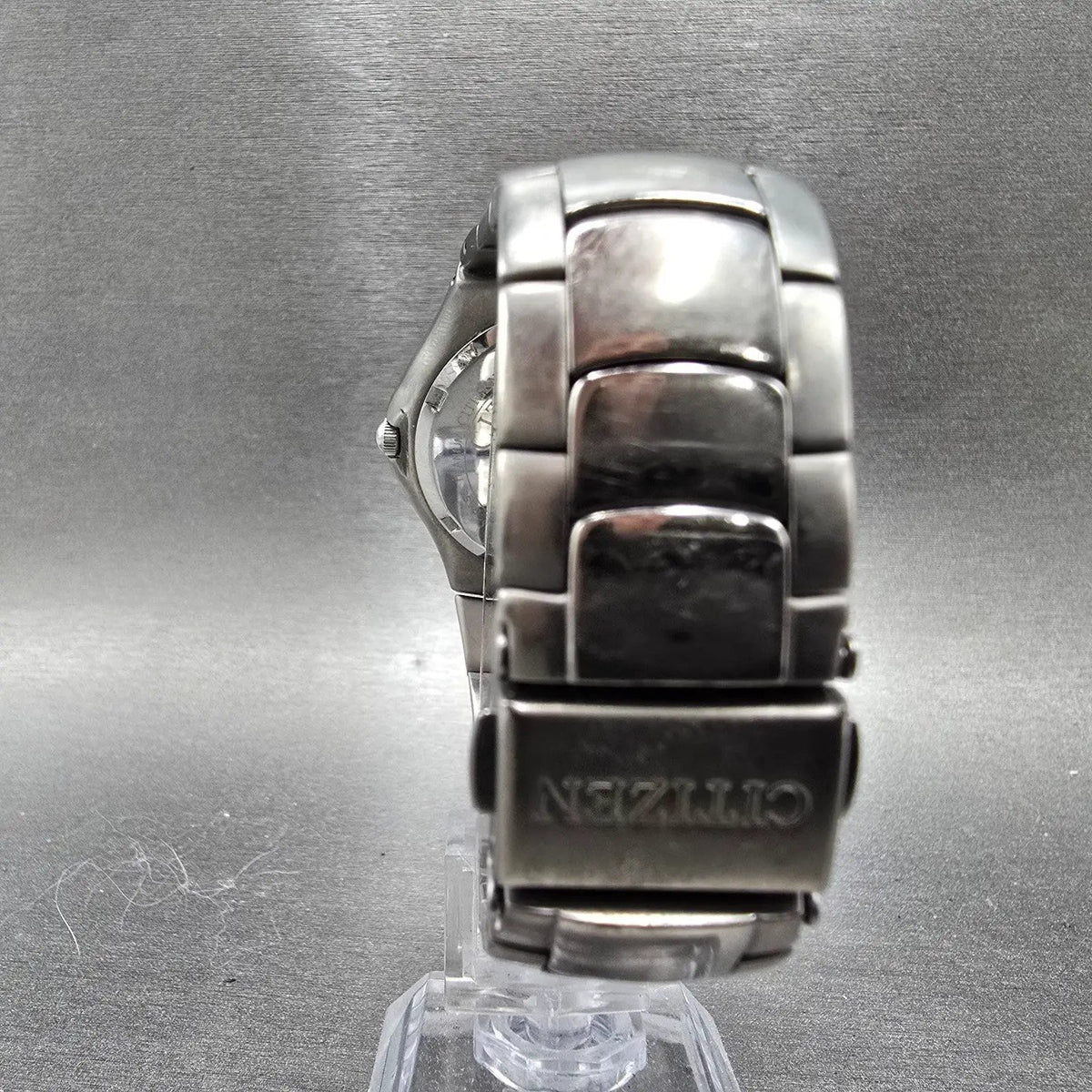 Citizen Eco-Drive Watch Men 36mm Black Dial Titanium Daydate E100-K18434 Runs7
