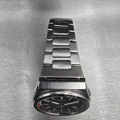 Seiko SQ Watch Men 35mm Black Dial Silver Tone Daydate Alarm 7223-6019 New Batt4