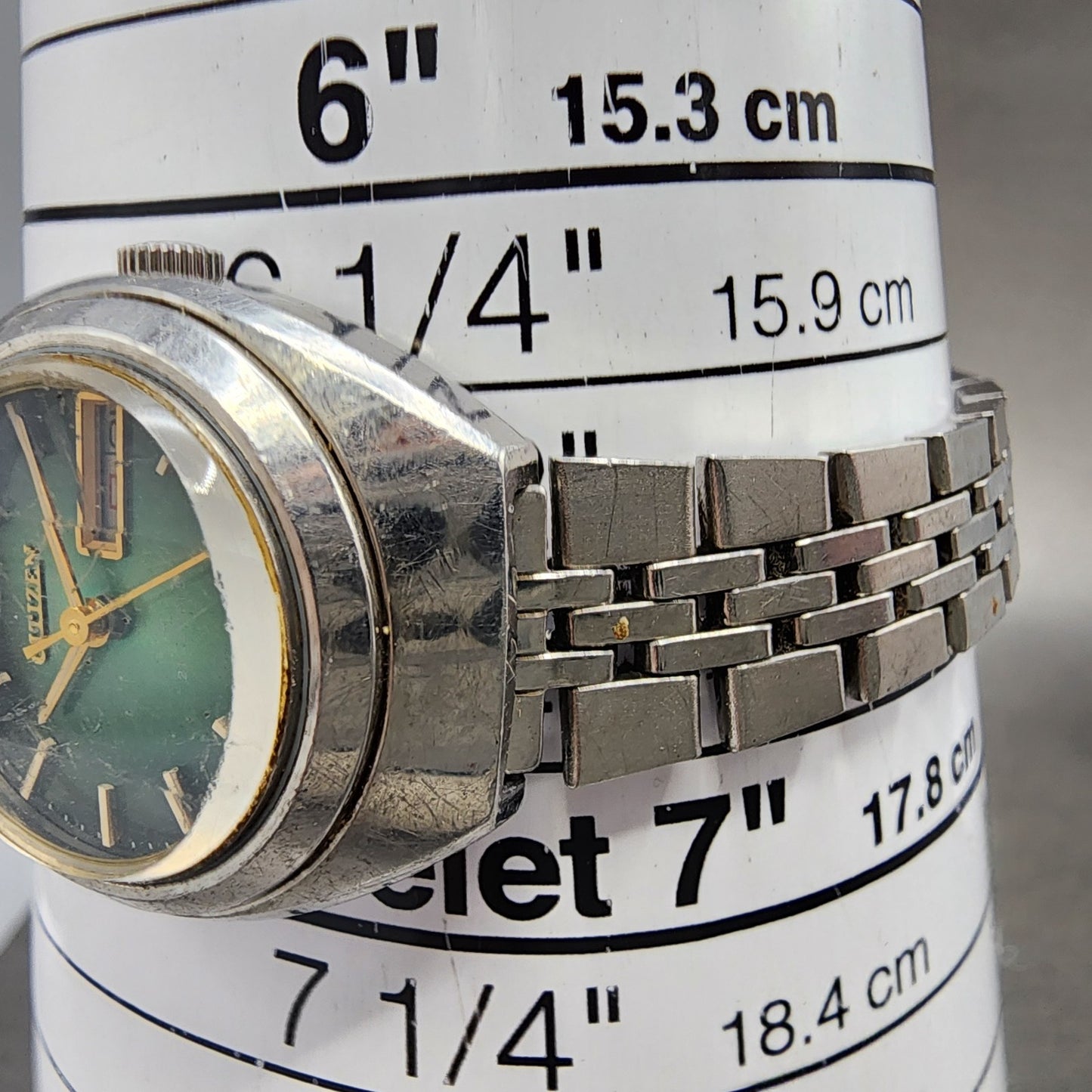 Citizen Automatic Watch Women 26mm Green Dial Silver Tone Daydate Round Runs10