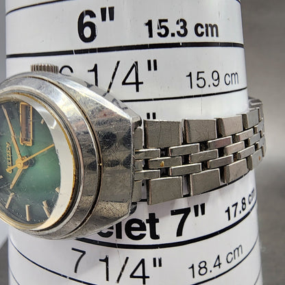 Citizen Automatic Watch Women 26mm Green Dial Silver Tone Daydate Round Runs10