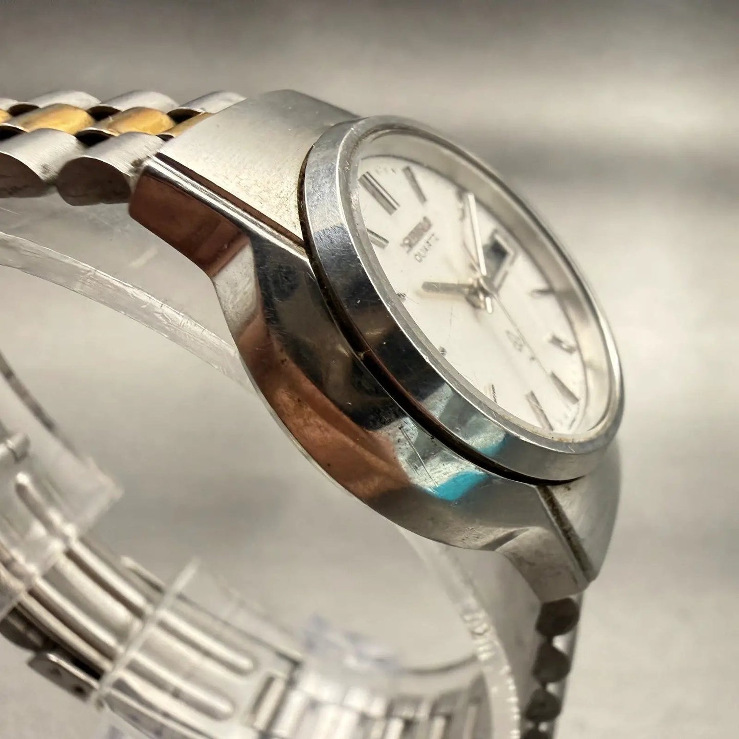 Seiko Watch Women 25mm Silver Dial Silver Tone Daydate Round 4326-0050 New Batt3