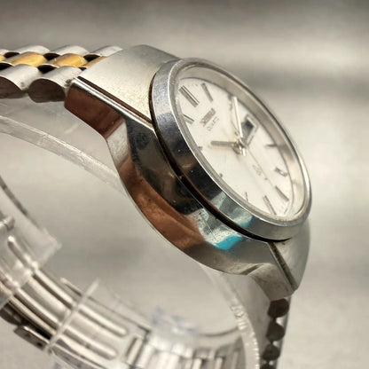 Seiko Watch Women 25mm Silver Dial Silver Tone Daydate Round 4326-0050 New Batt3