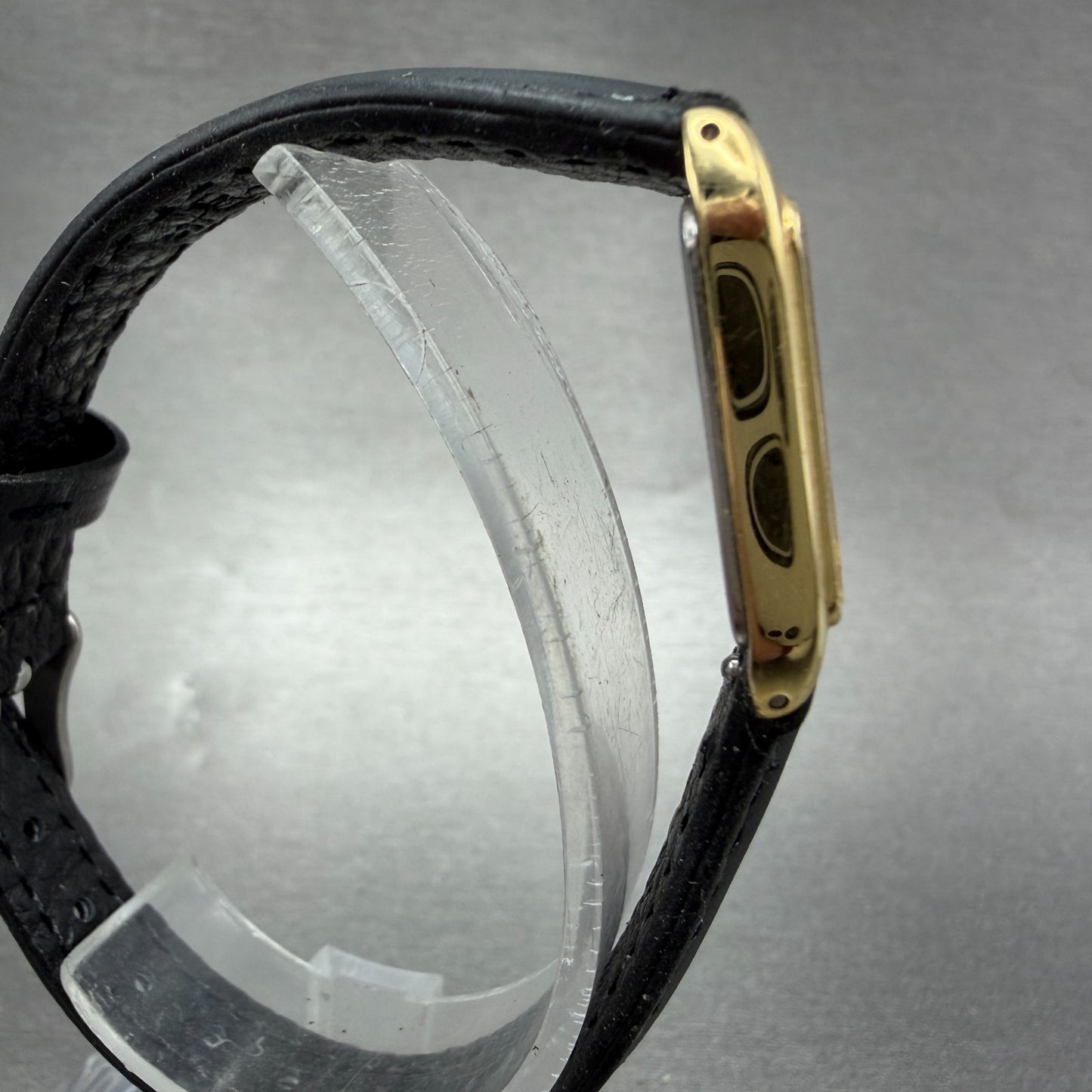 Seiko Tank Watch Women 19mm Gray Dial Gold Tone Rectangle 2P20-5E00 New Battery3