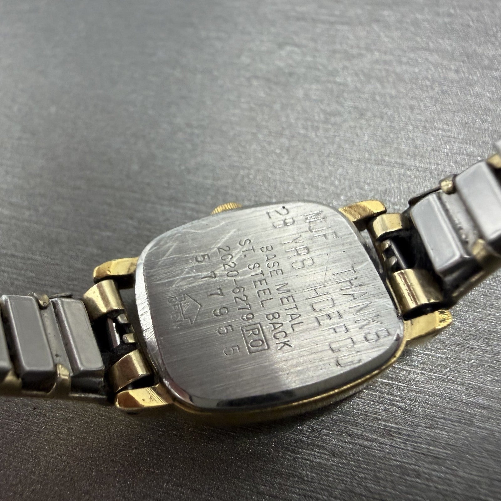 Seiko Watch Women 16mm Black Dial Gold Tone Rectangle 2C20-6279 New Battery9
