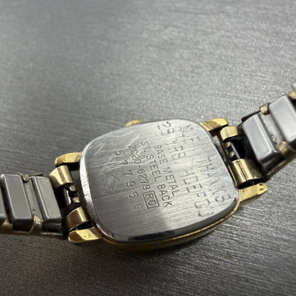 Seiko Watch Women 16mm Black Dial Gold Tone Rectangle 2C20-6279 New Battery9