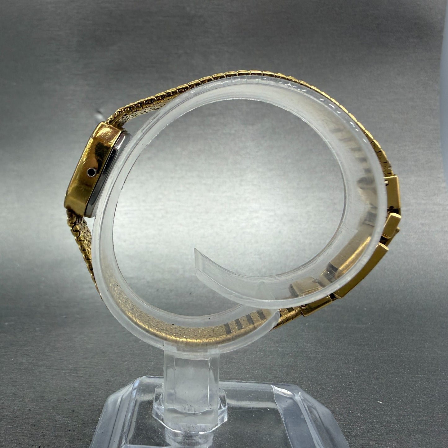 Tissot Watch Women 16mm Gold Dial Gold Plated Octagon mesh Band PARTS7