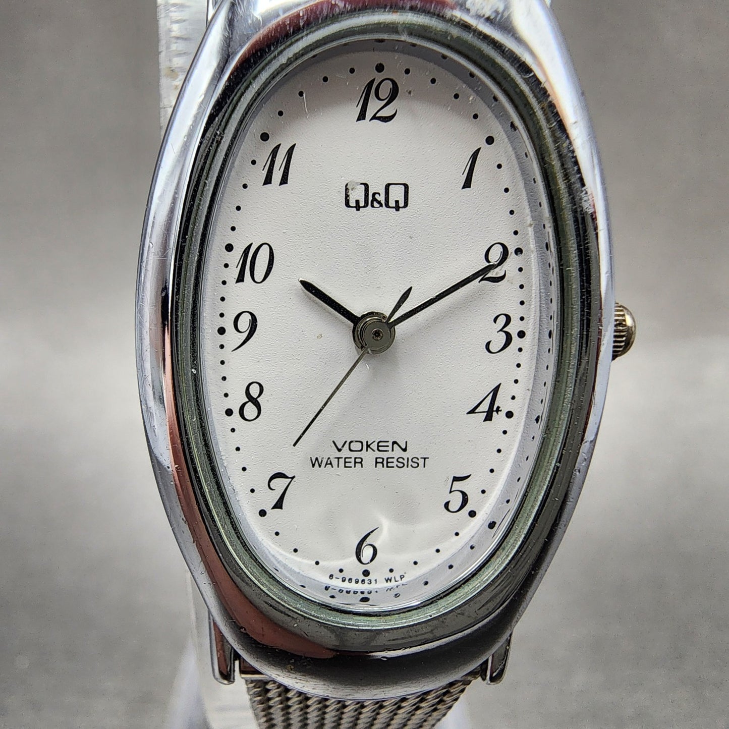 Citizen Q&Q Watch Women 21mm White Dial Silver Tone Oval Mesh Band New battery1