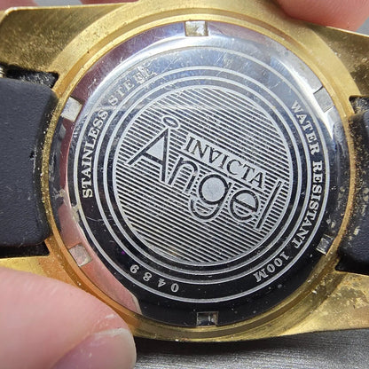 Invicta Angle Dive Watch Women 39mm MOP Dial Gold Tone Date 0489 New Battery6