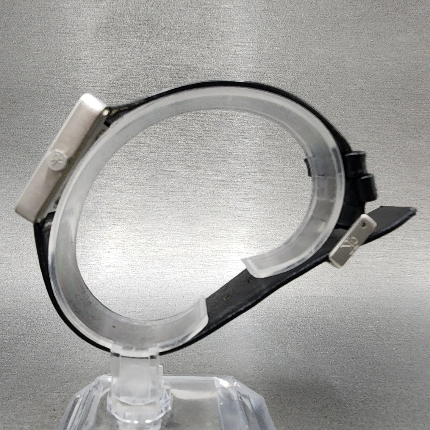 Calvin Klein Watch Women 30mm Black Dial Silver Tone Square Leather New Battery6