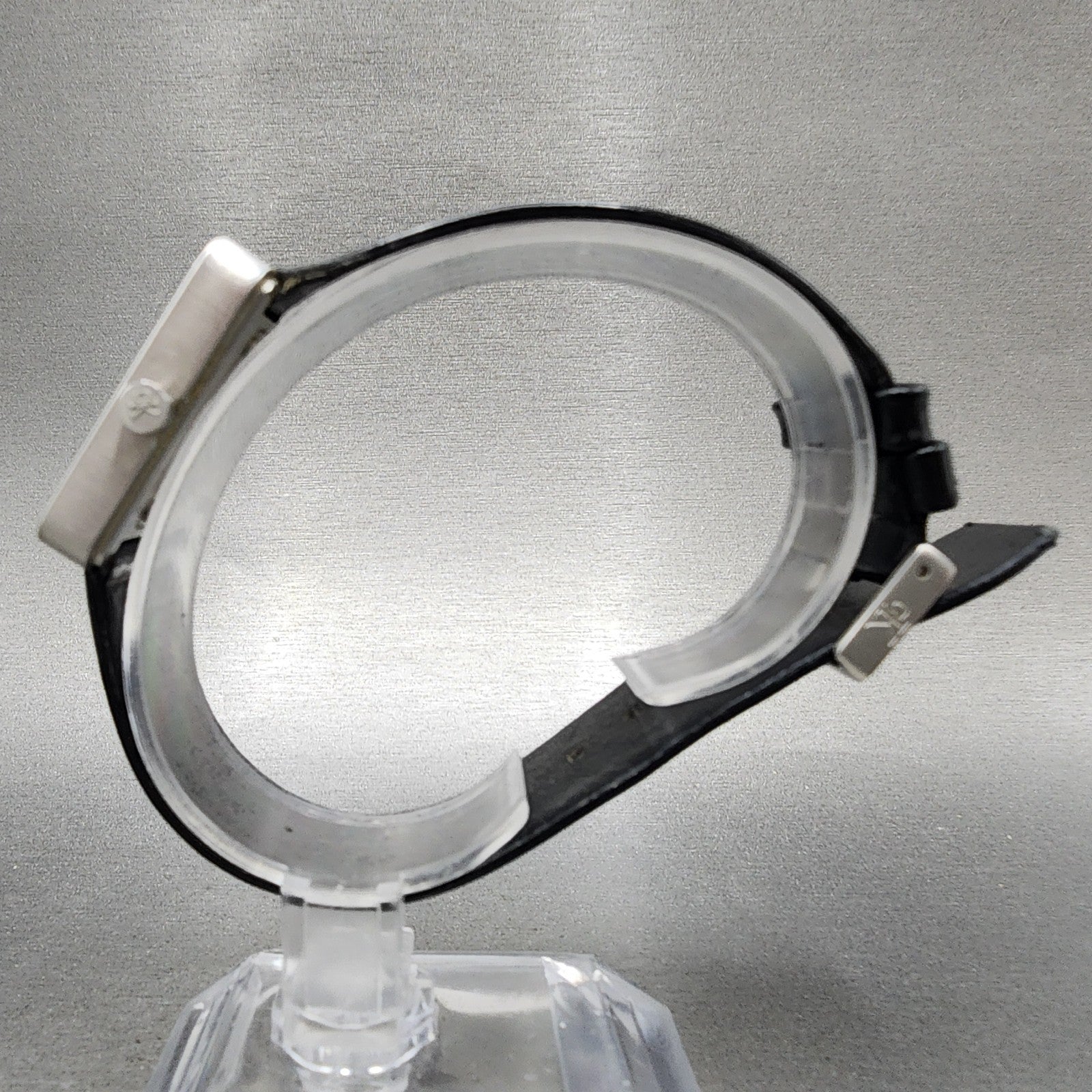 Calvin Klein Watch Women 30mm Black Dial Silver Tone Square Leather New Battery6