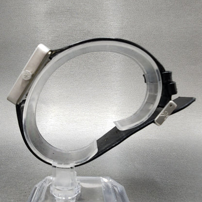 Calvin Klein Watch Women 30mm Black Dial Silver Tone Square Leather New Battery6