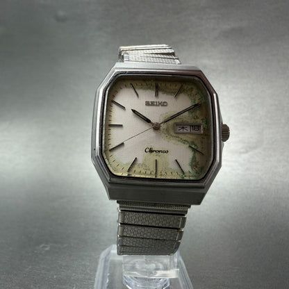 Seiko Chronos Watch Men 31mm Silver Dial Silver Tone Daydate 5H235100 New Batt5