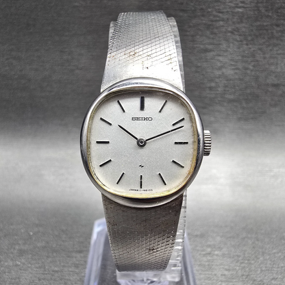 Seiko Watch Women 21mm Silver Dial Silver Tone Round 11-4670 Manual Wind Works 90