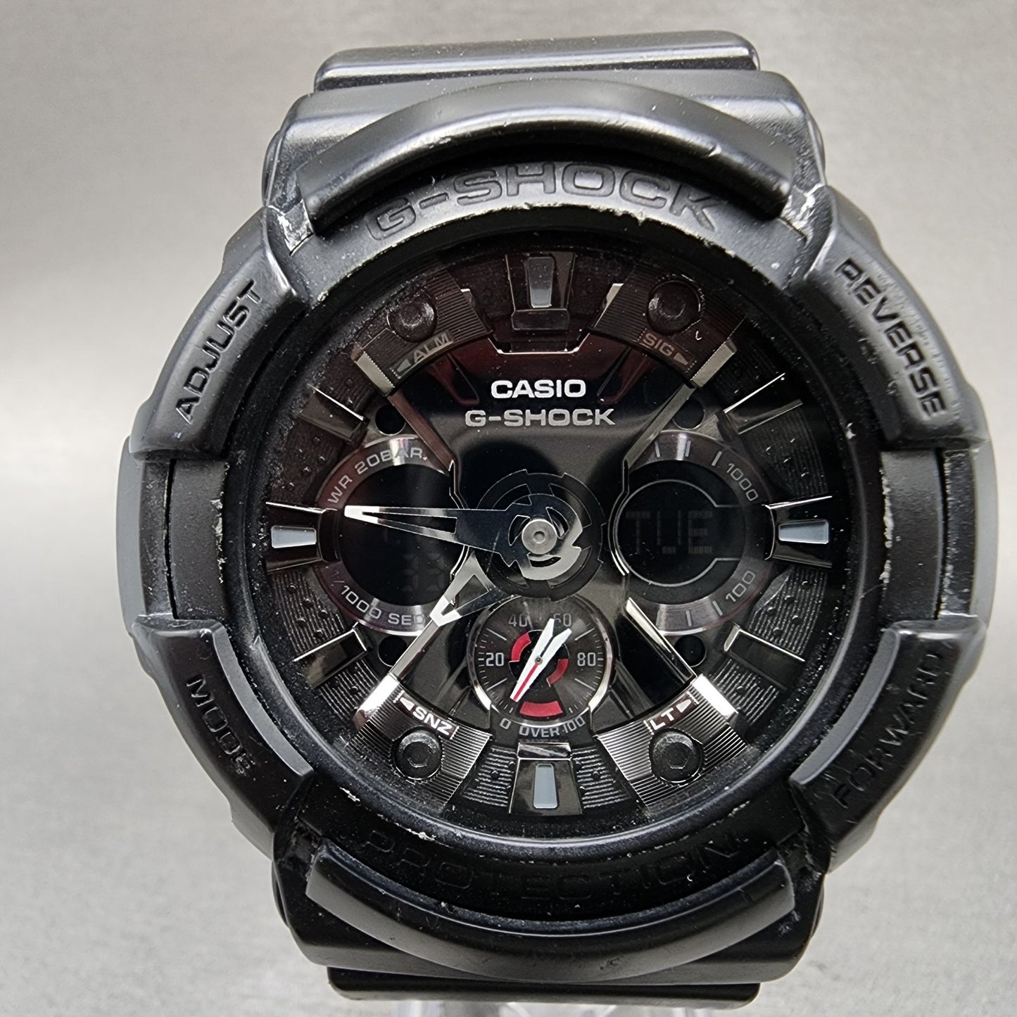 Casio GShock GA201 Watch Men 53mm Black Analog Digital Alarm Chrono New Batt1