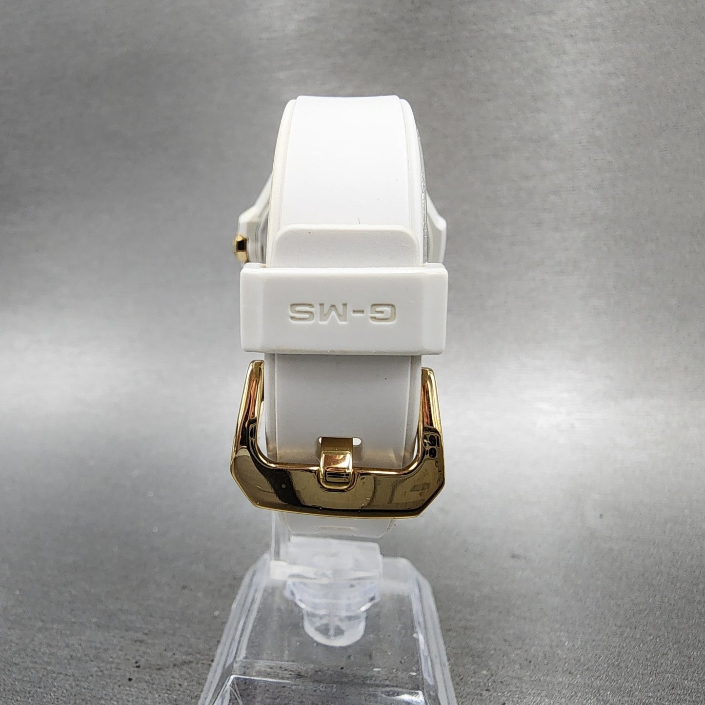 Casio BabyG Watch Women 37mm White Dial Rose Gold Tone Date Solar MSGS500 Runs7