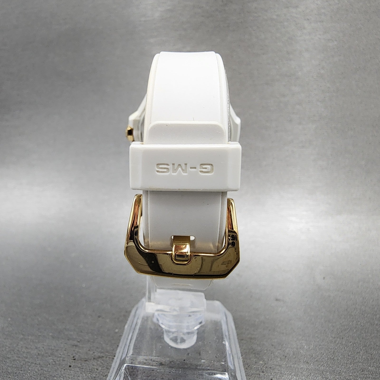 Casio BabyG Watch Women 37mm White Dial Rose Gold Tone Date Solar MSGS500 Runs7