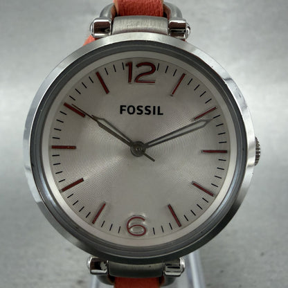 Fossil Georgia Watch Women 32mm White Dial Silver Tone Round ES3219 New Battery1