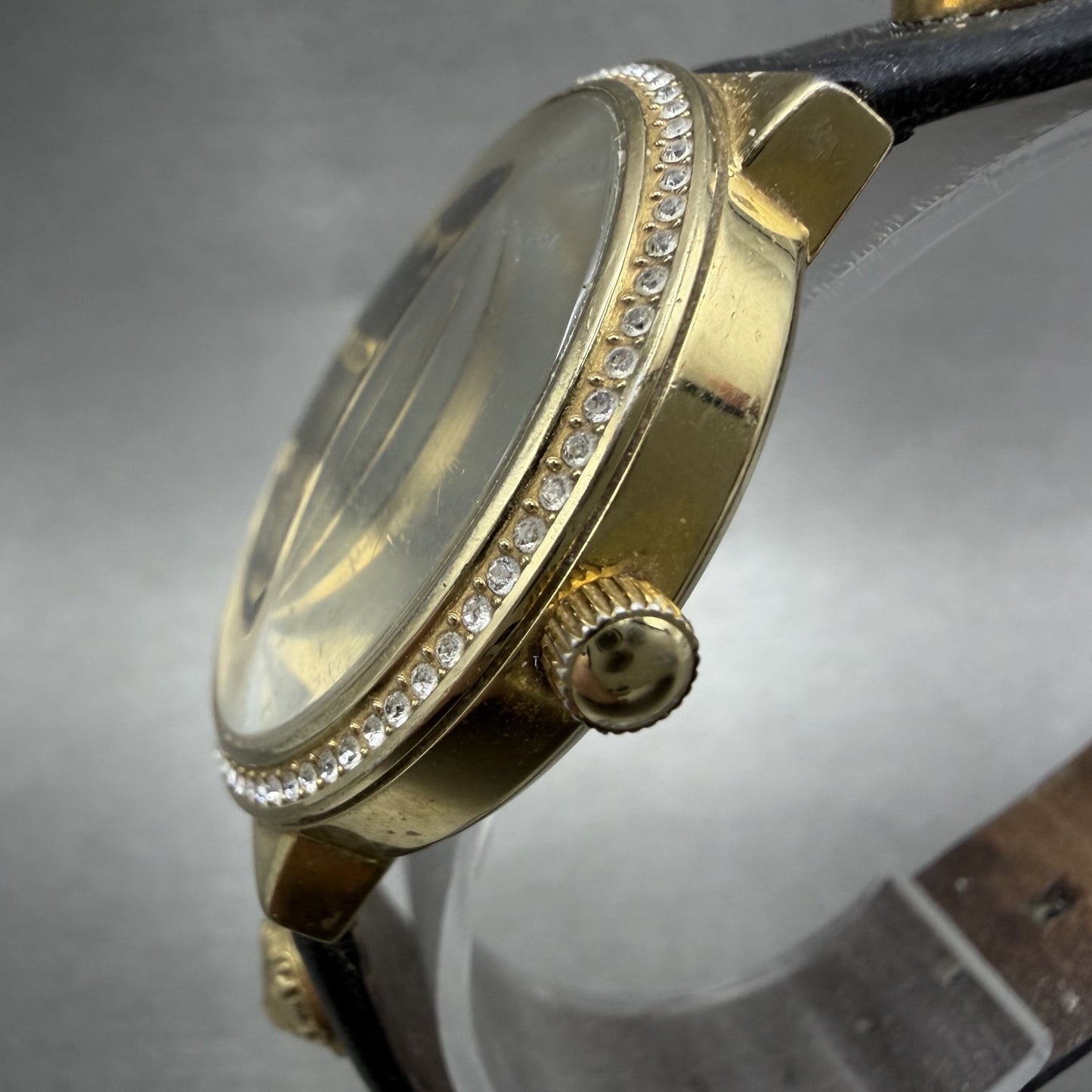 Versus Versace Watch Women 35mm Black Dial Gold Tone Round New Battery2