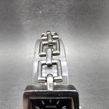 Nixon The Charm Watch Women 19mm Black Dial Silver Tone Square New Battery4