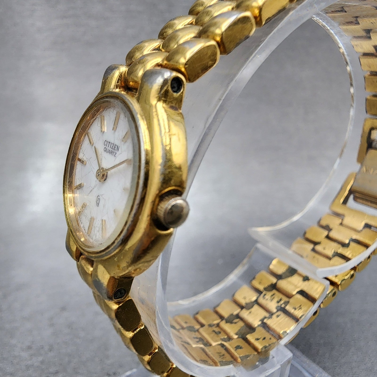 Citizen CQ Watch Women 21mm White Dial Gold Tone Round 2250S02970 New Battery2