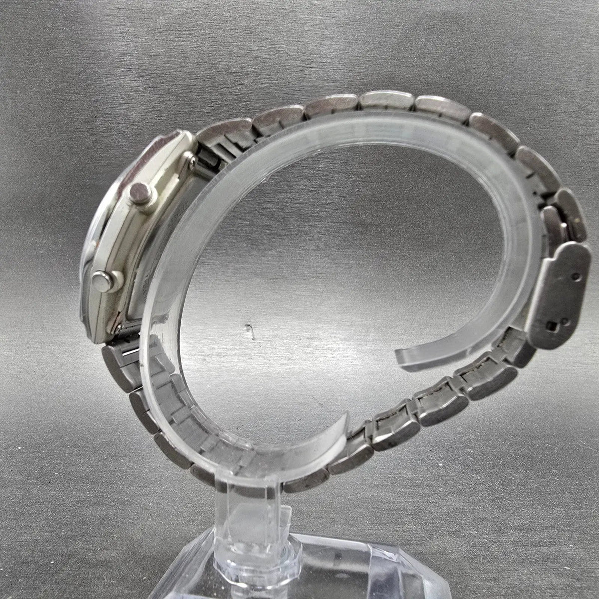 Casio Wave Ceptor Watch Women 35mm White Dial Silver Analog Digital Works GT6