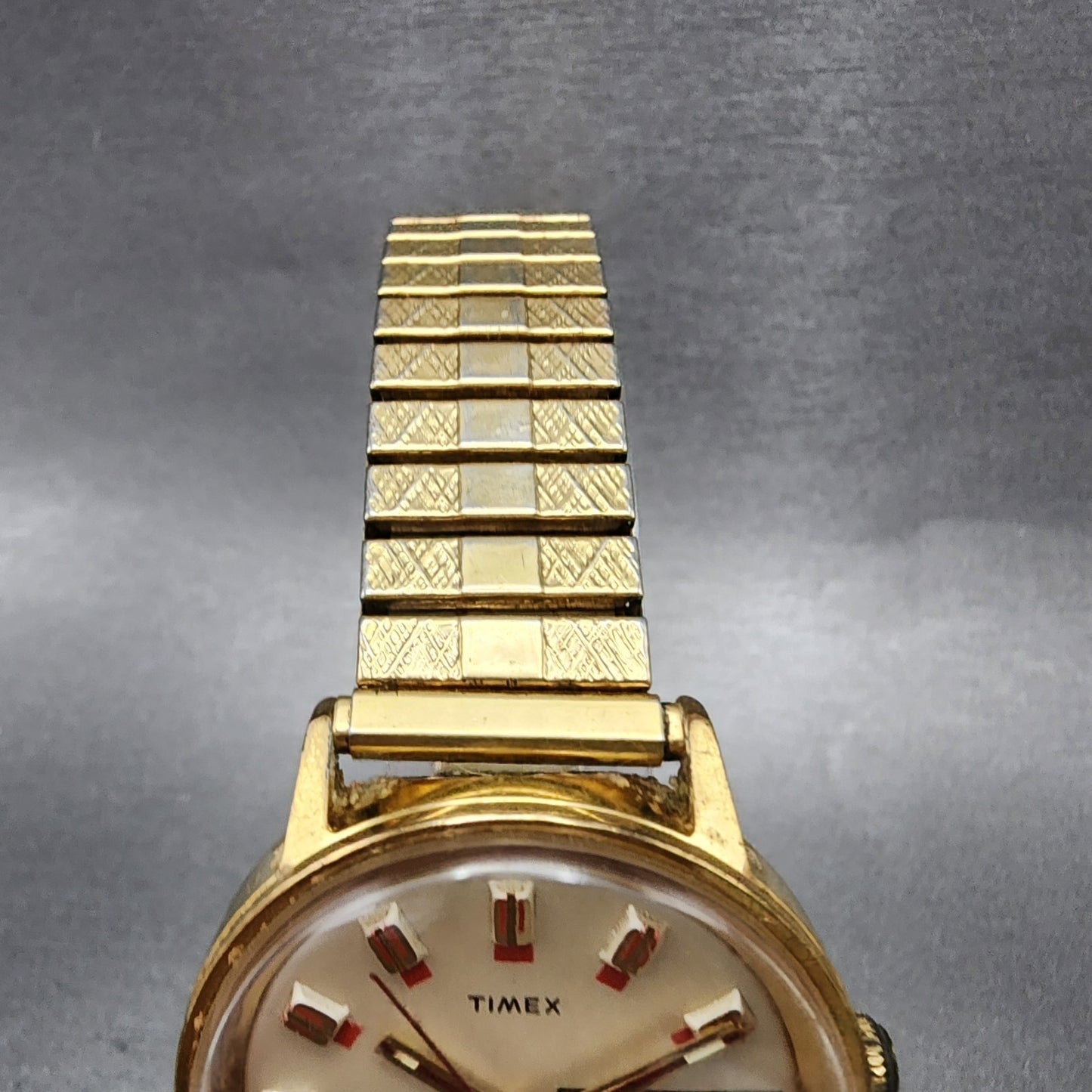Timex Marlin Watch Men 35mm Cream Dial Gold Tone Daydate Manual Wind Runs VTG4