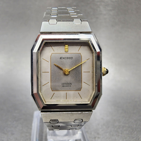 Citizen Exceed Tank Watch Women 22mm Silver Dial Steel Octagon New Battery0