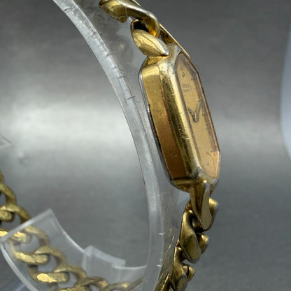 Seiko Watch Women 14mm Champagne Dial Gold Tone Hexagon 2e20-5369 New Battery3