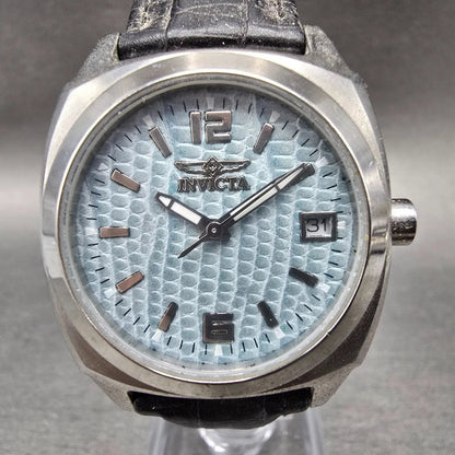 Invicta Watch Women 32mm Blue Dial Silver Date Round 9996 New Battery0