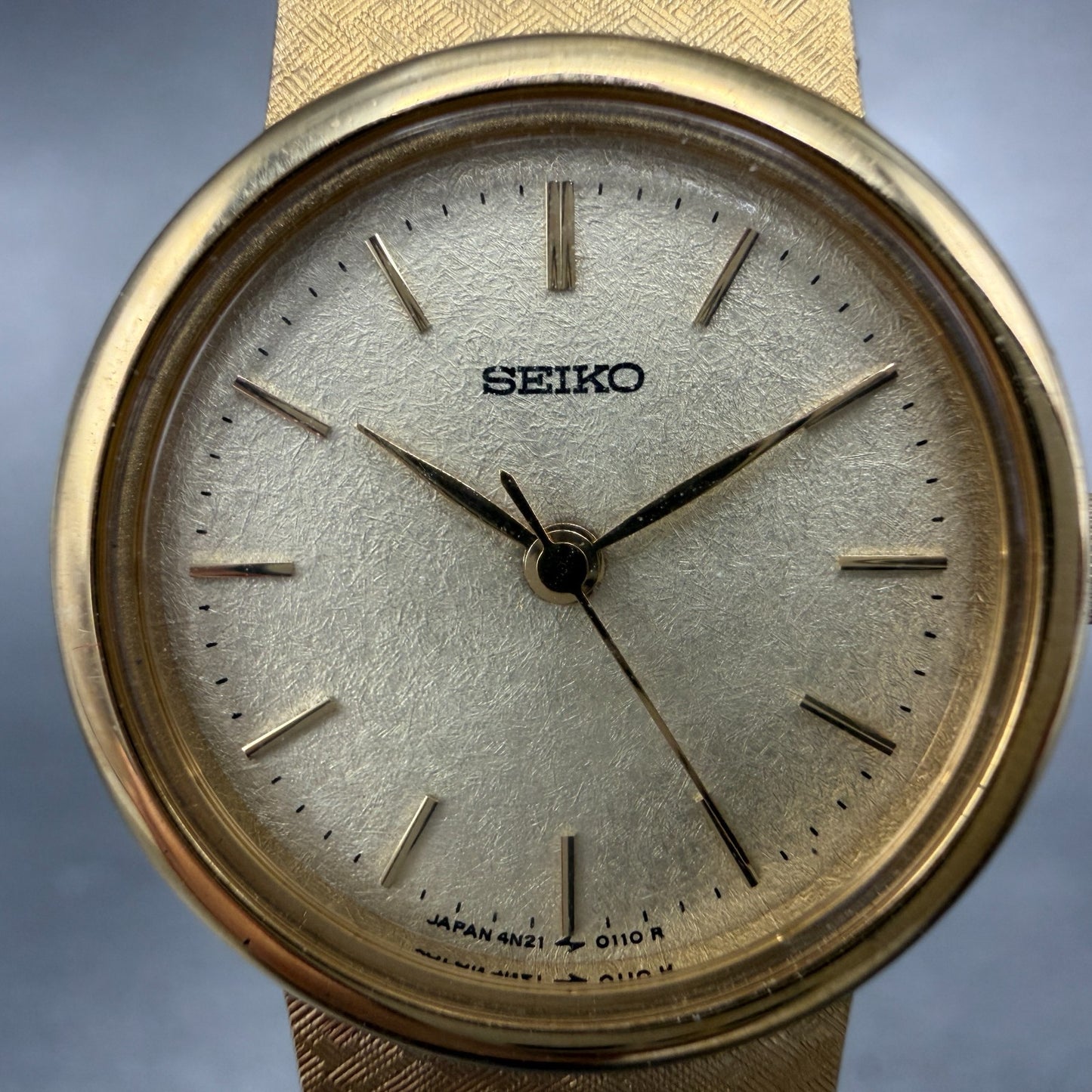 Seiko Watch Women 22mm Champagne Dial Gold Tone Round 4N21-0072 New Battery1