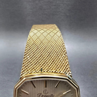 Armitron Deauville Watch Men 31mm Champagne Dial Gold Date PARTS VTG Quartz5
