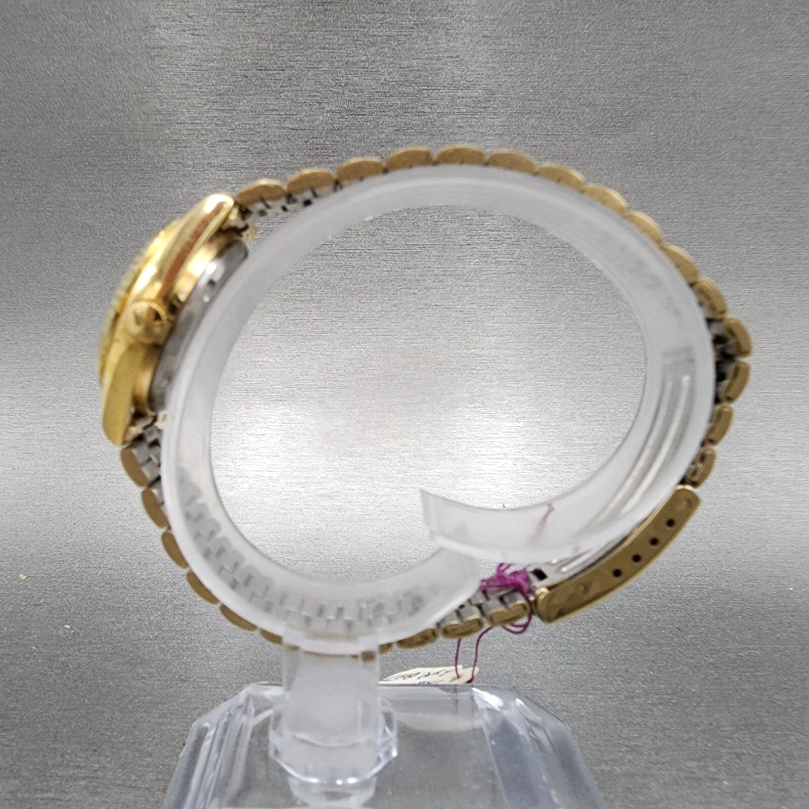 Pulsar President Watch Women 24mm Gold Dial Gold Tone Daydate Round New Batt NOS8
