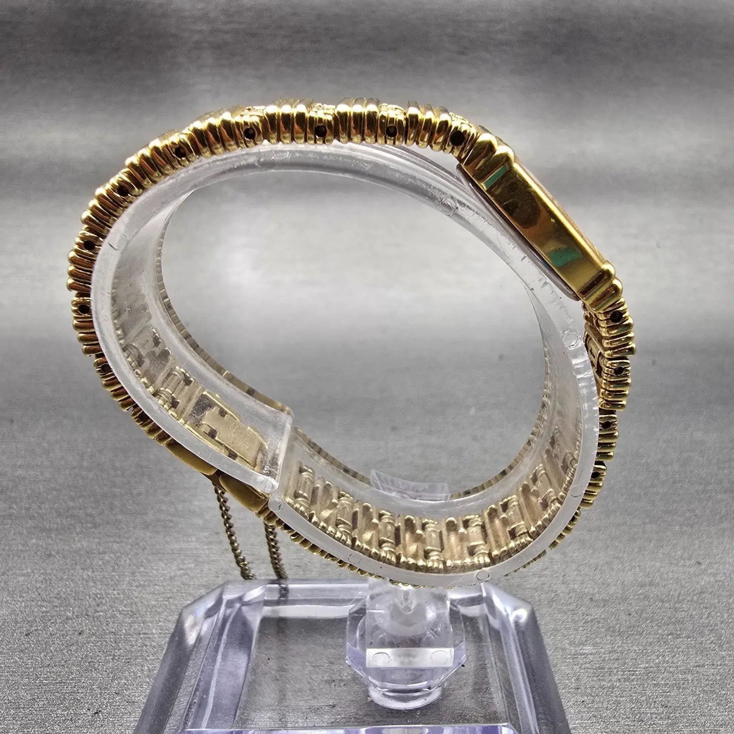 Seiko Watch Women 12mm Gold Dial Gold Tone Oval 1E20-5179 New Battery Vintage8