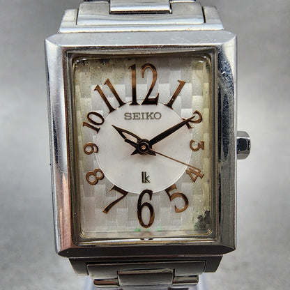 Seiko Lukia Tank Watch Women 21mm Silver Dial Two Tone 1n010jp0 New Battery1