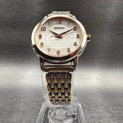 Seiko Watch Women 27mm White Dial Two Tone Round 4J41-0AW0 New Battery5