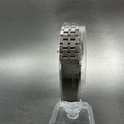 Orient Watch Women 24mm Blue Dial Silver Tone Day date Rectangle New Battery7