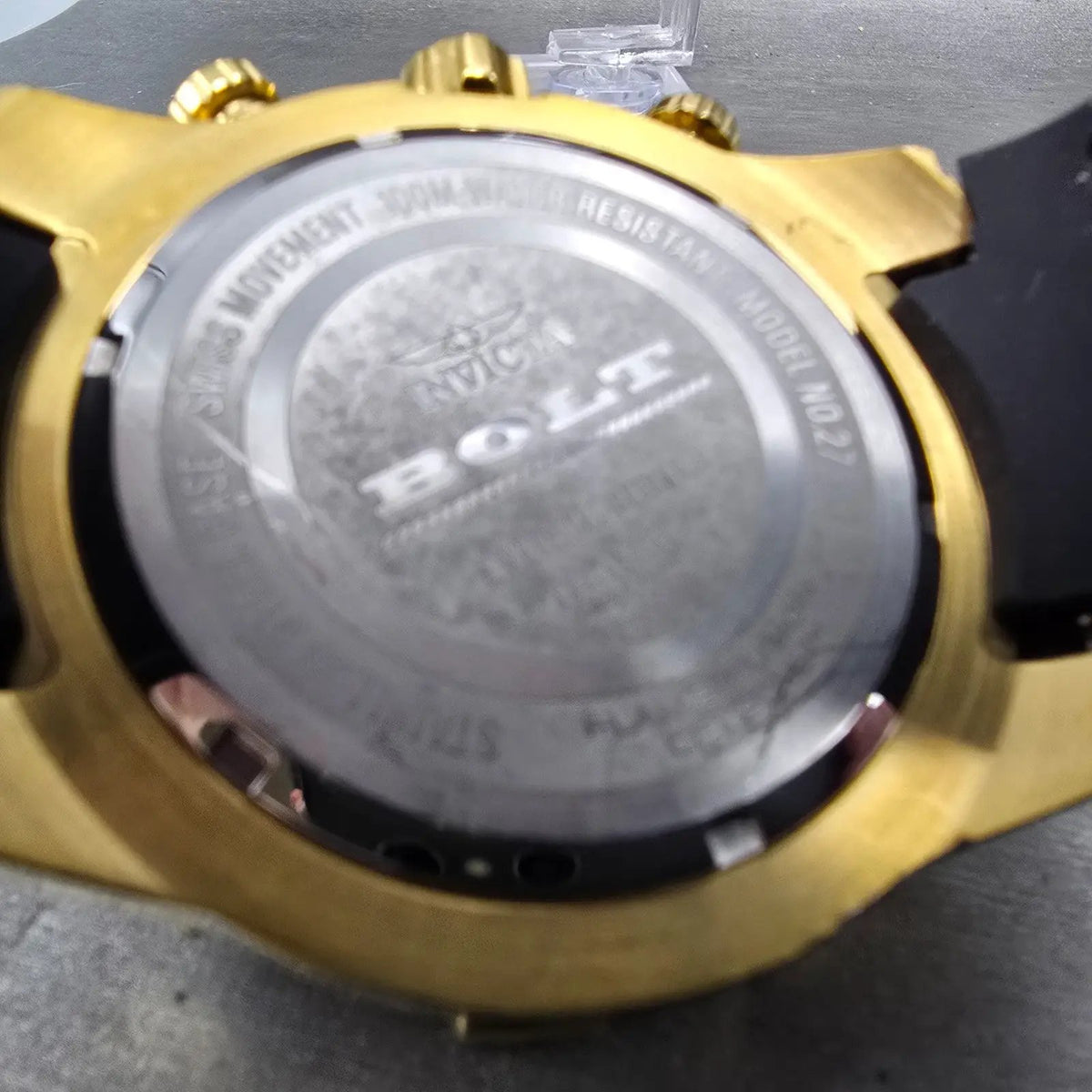 Invicta Bolt Chronograph Watch Men 51mm Gold Dial Gold Tone Date 27283 New batt9