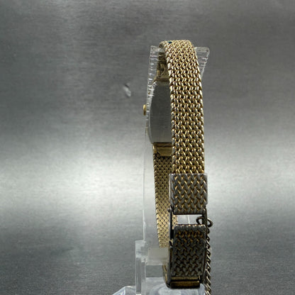 Seiko Tank Watch Women 14mm Champagne Dial Gold Tone 1320-5959 New Battery VTG7