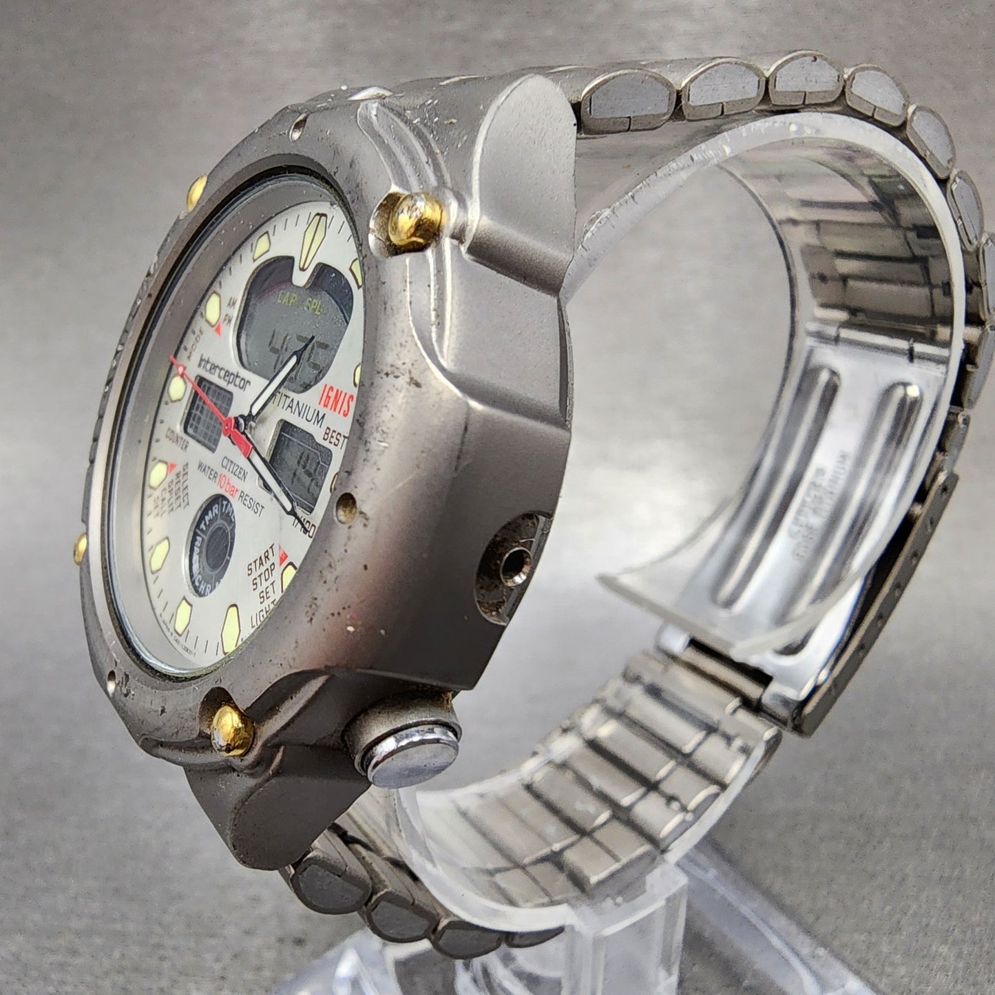 Citizen Interceptor Watch Men 40mm Analog Digital Titanium C401L14689 PARTS3