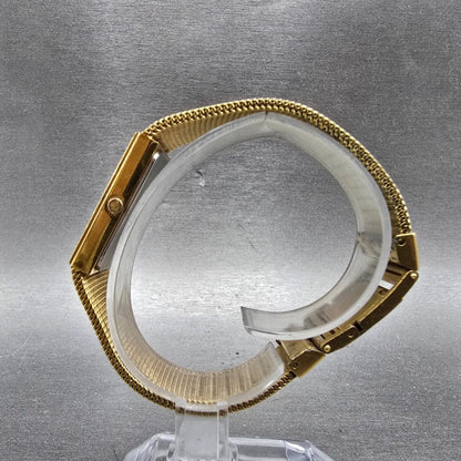 Wittnauer Watch Men 23mm Black Dial Gold Tone Rectangle SO2360 9782 New Battery6