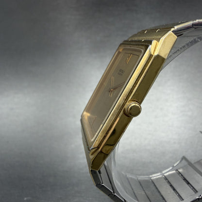 Seiko Tank Watch Men 27mm Champagne Dial Gold Tone 7430-5100 New Battery2