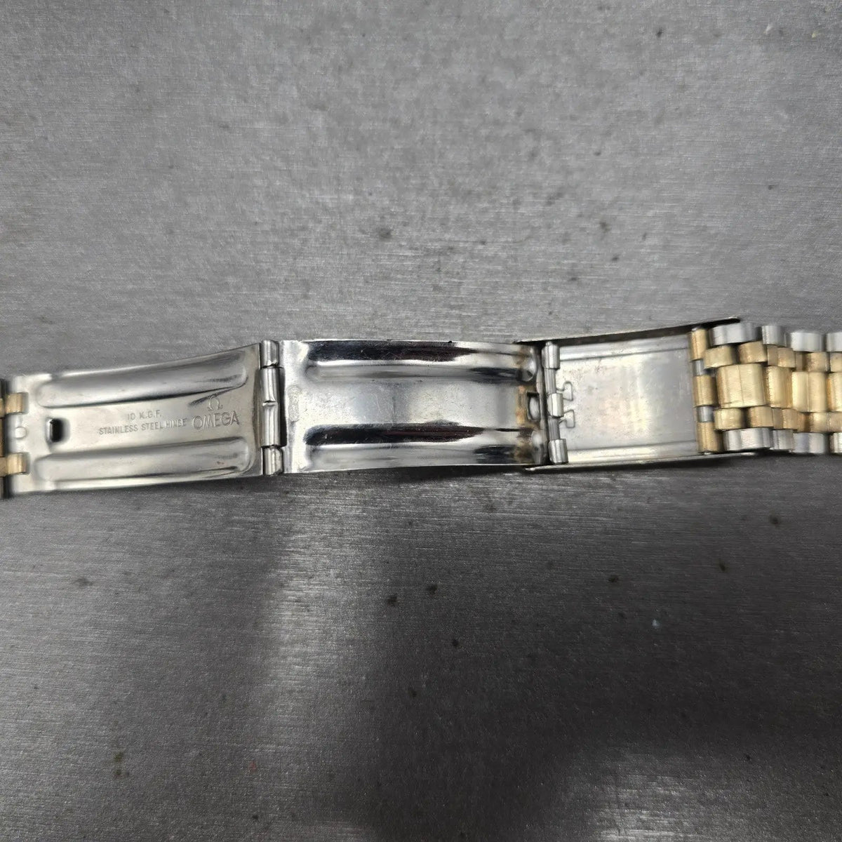 Omega Bracelet Two Tone Stainless Steel 10K Gold Filled 18.8mm Vintage15