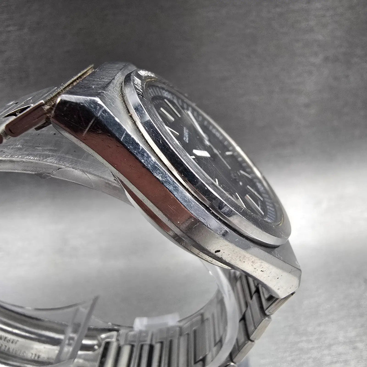 Seiko SQ Watch Men 35mm Black Dial Silver Tone Daydate Alarm 7223-6019 New Batt3