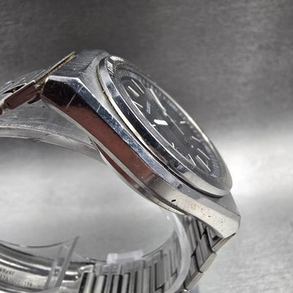 Seiko SQ Watch Men 35mm Black Dial Silver Tone Daydate Alarm 7223-6019 New Batt3