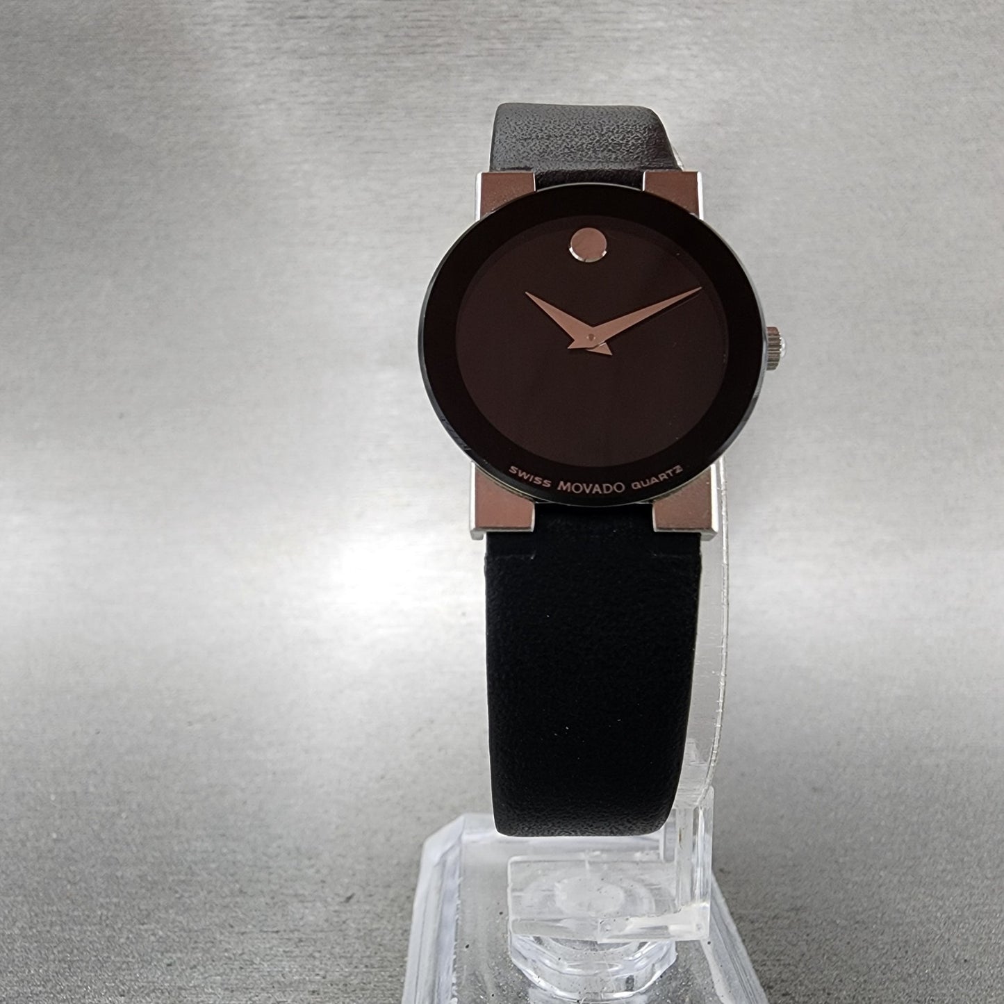Movado Museum Watch Women 23mm Black Dial Steel Round 84.C1.82 New Battery5