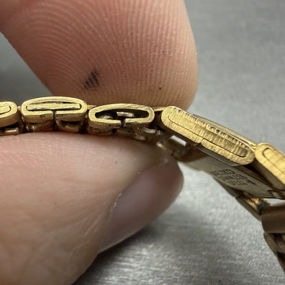 Seiko Tank Watch Women 18mm Black Dial Gold Tone Rectangle V4015650 New Battery11