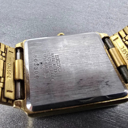 Seiko Tank Watch Men 27mm Champagne Dial Gold Tone Date 5Y32-5050 PARTS Vintage8